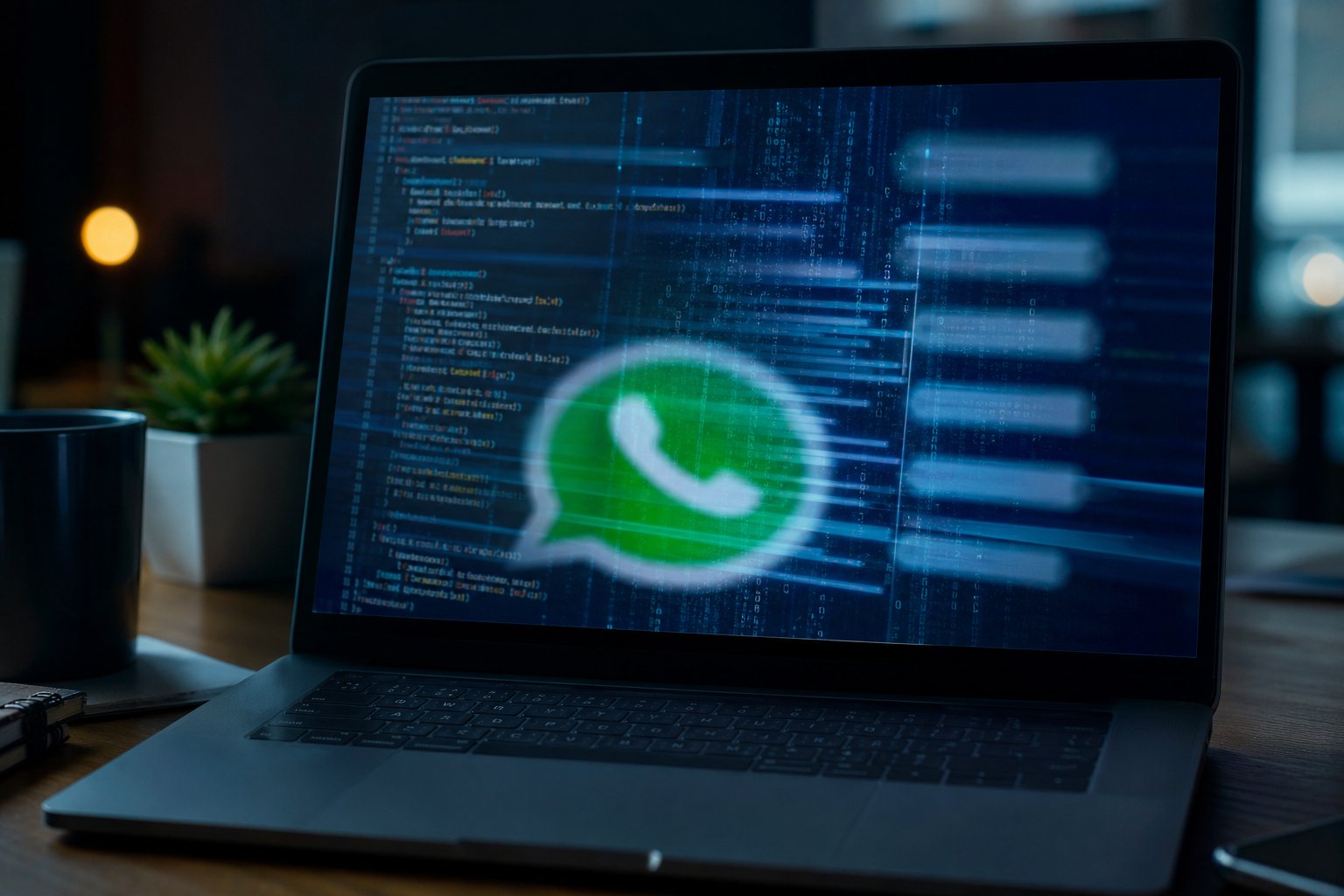 شاشة تعرض صفحة مساعدة لتطبيق مراسلة تتداخل معها شيفرة وتعليمات مخصصة لروبوت ذكاء اصطناعي